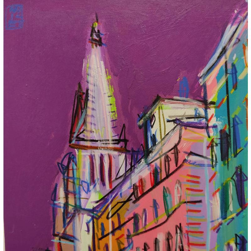 Peinture Structure Lyonnaise par Anicet Olivier | Tableau Figuratif Urbain Acrylique