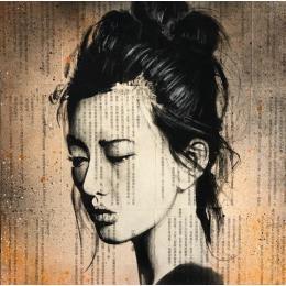 Painting Asian Mood by S4m | Painting Street art Acrylic, Gluing, Pastel Portrait