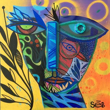 Painting Mahana Soa by Seb | Painting Raw art Acrylic, Wood Portrait