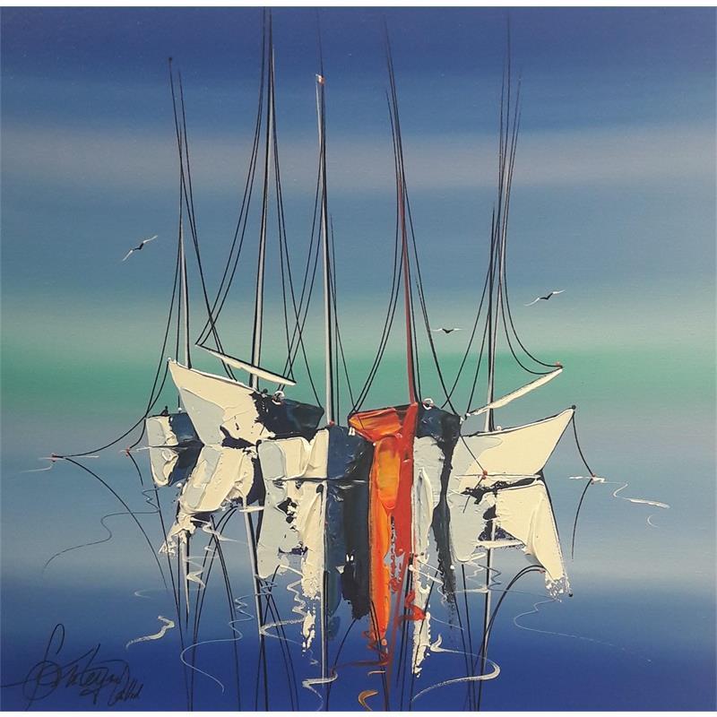 Painting Reflets fougueux by Fonteyne David | Painting Figurative Marine Oil Acrylic