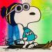 Peinture snoopy in winter par Mestres Sergi | Tableau Pop-art Icones Pop Graffiti Carton