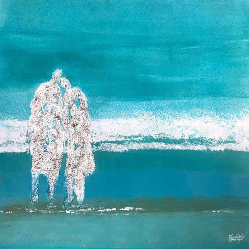 Pintura Un temps suspendu por Escolier Odile | Pintura Arte bruto Cartón Acrílico Arena