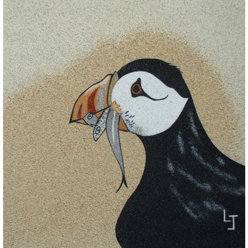 Painting Le macareu gourmand by Jovys Laurence  | Painting Subject matter Animals Sand