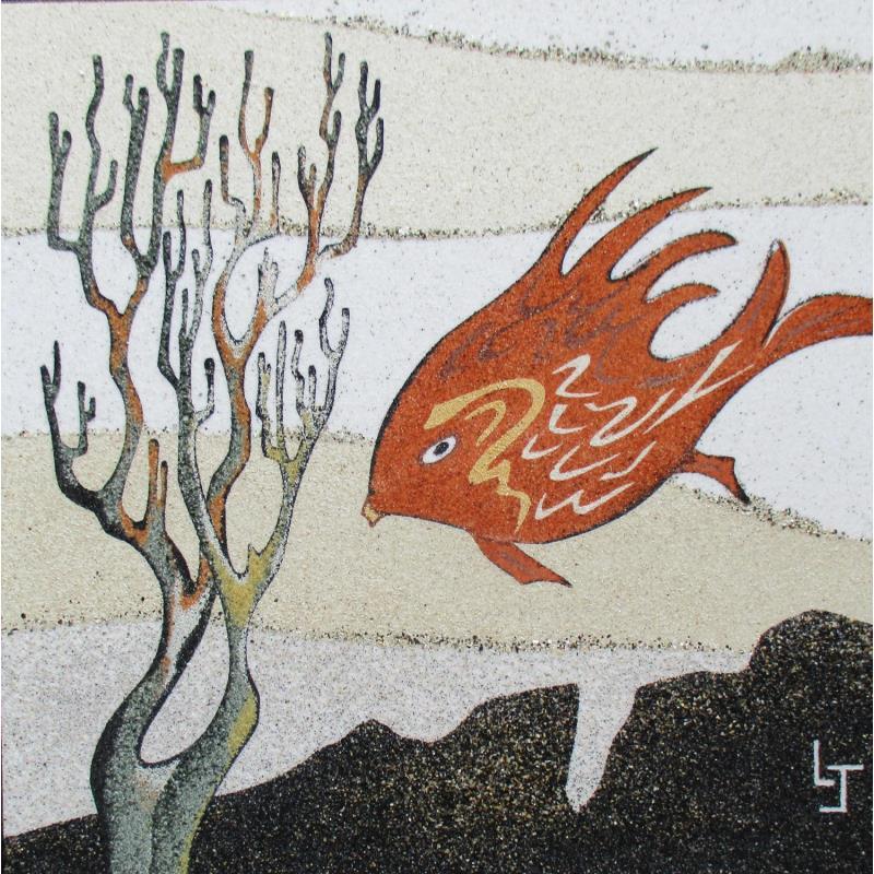 Painting Poisson rouge immaginaire by Jovys Laurence  | Painting Subject matter Animals Sand