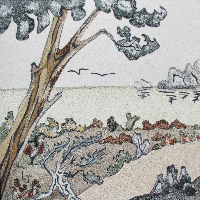 Peinture Landes de Fréhel par Jovys Laurence | Tableau Matiérisme Paysages Sable