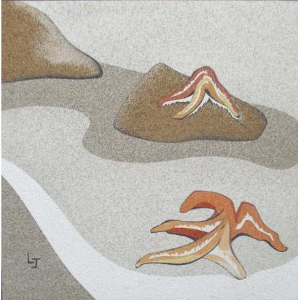 Peinture Les baigneuses par Jovys Laurence | Tableau Matiérisme Sable Animaux, Marine