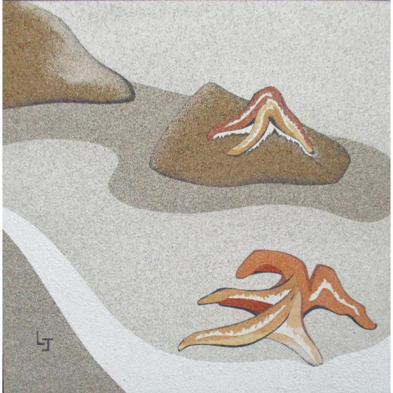 Painting Les baigneuses by Jovys Laurence  | Painting Subject matter Marine Animals Sand