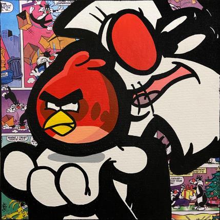 Peinture Grominet Angry Bird par Kalo | Tableau Pop-art Collage, Graffiti, Posca Icones Pop