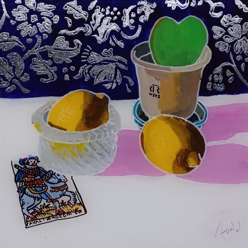 Painting Les citrons voyageurs by Auriol Philippe | Painting Figurative Still-life Plexiglass Acrylic Posca
