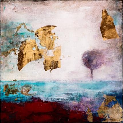 Painting Arbre au loin by Droit Ode | Painting Abstract Landscapes