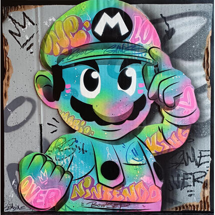 Painting Red Mario by Lemoine Mael | Painting Street art Graffiti, Posca Pop icons
