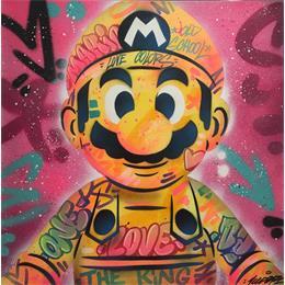 Painting Yellow Mario by Lemoine Mael | Painting Pop-art Graffiti, Posca Pop icons