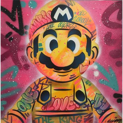 Peinture Yellow Mario par Lemoine Mael | Tableau Street Art Graffiti, Posca Icones Pop