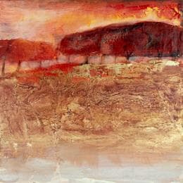 Peinture Lisière dorée par Droit Ode | Tableau Abstrait Paysages