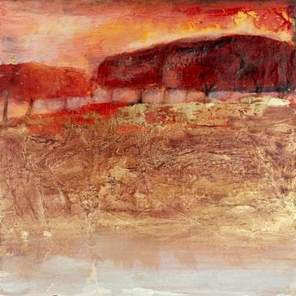 Painting Lisière dorée by Droit Ode | Painting Abstract Landscapes