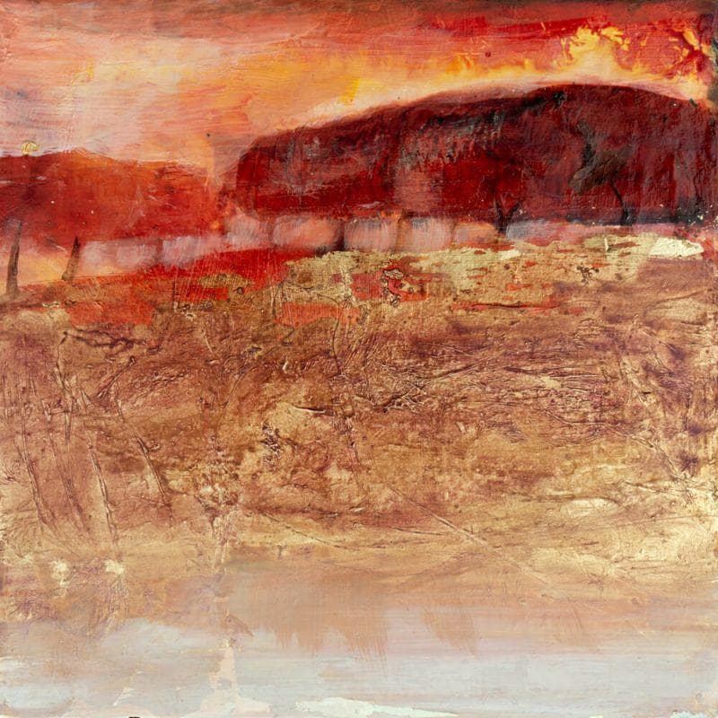 Pintura Lisière dorée por Droit Ode | Pintura Abstracto Paisajes