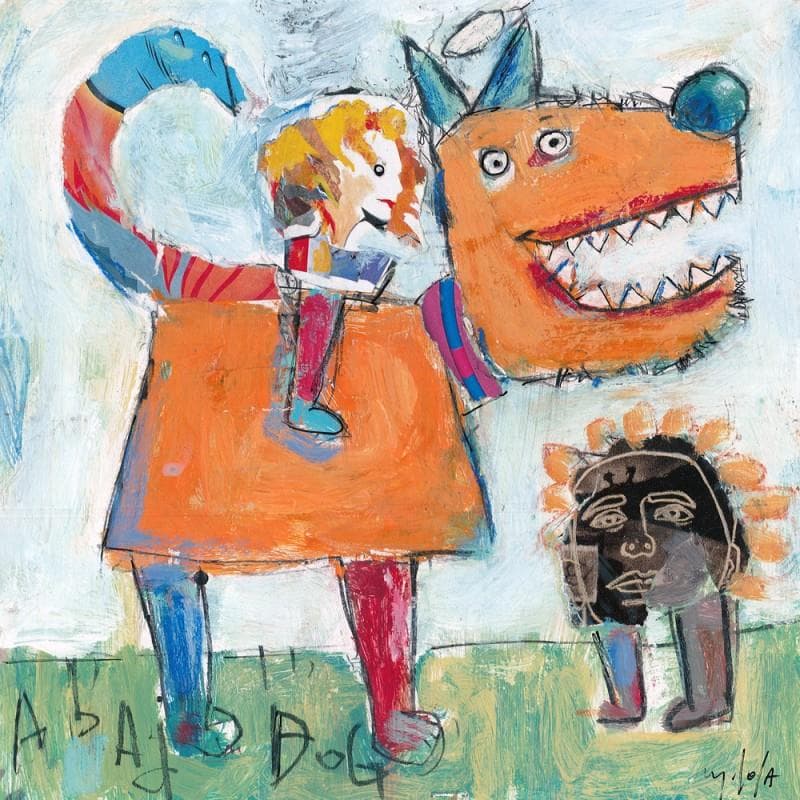 Peinture A dos de chien par De Sousa Miguel | Tableau Art Singulier Scènes de vie