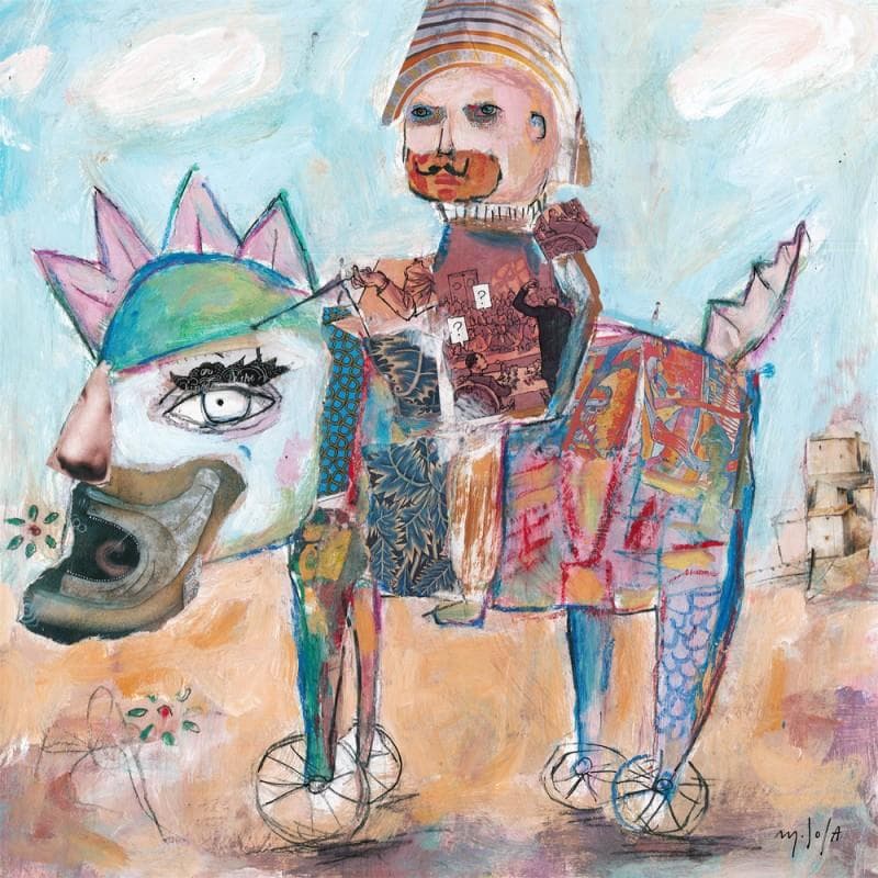 Gemälde El Cabalero von De Sousa Miguel | Gemälde Art brut Alltagsszenen
