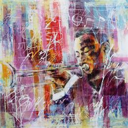 Peinture 100x100 No Name 112-1401-20220926-2 par Silveira Saulo | Tableau Abstrait Acrylique, Huile Portraits