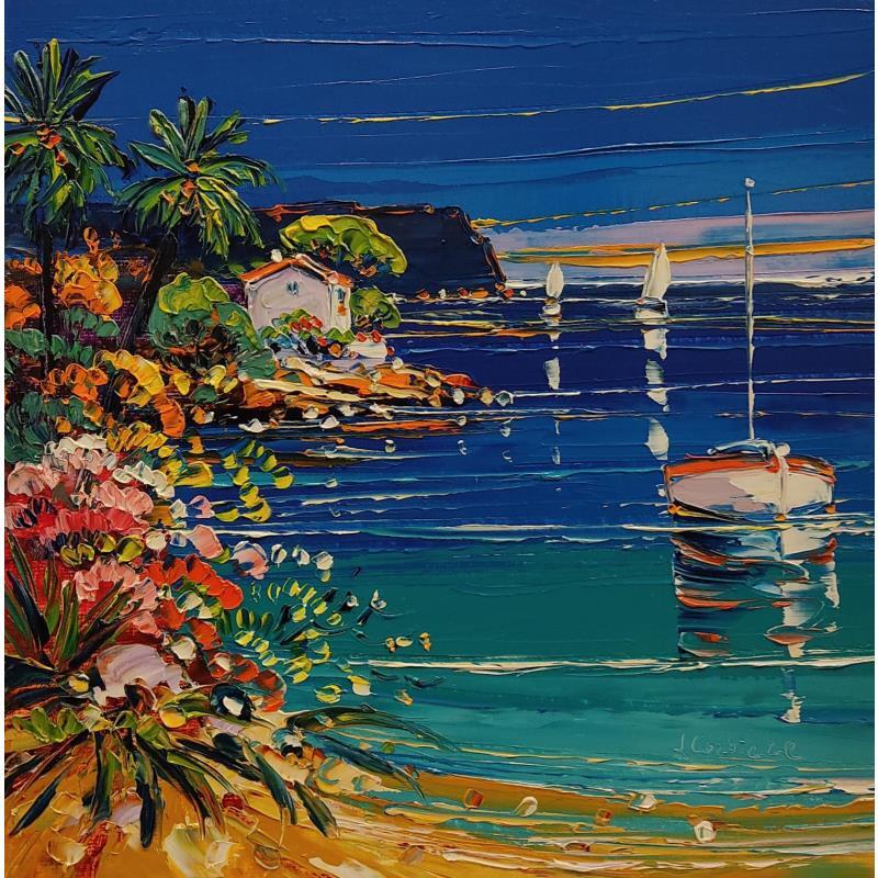 Gemälde Calanque 2 von Corbière Liisa | Gemälde Figurativ Landschaften Öl