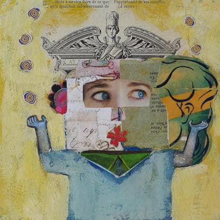 Peinture Femme joyeuse par De Sousa Miguel | Tableau Art Singulier Scènes de vie