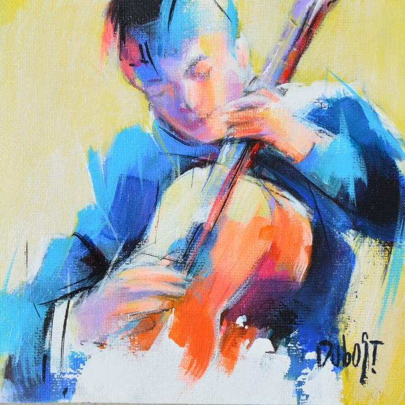 Painting A la guitare by Dubost | Painting Figurative Life style Acrylic
