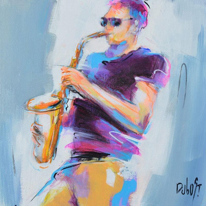 Gemälde Saxo von Dubost | Gemälde Figurativ Alltagsszenen Acryl