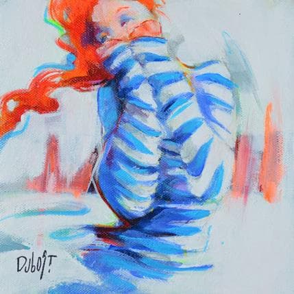 Peinture La patinoire par Dubost | Tableau Figuratif Acrylique Scènes de vie