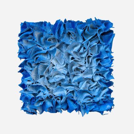 Painting Light Blue by Dalloz Julie | Painting Subject matter Graffiti, Textile, Upcycling, Wood Minimalist