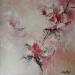 Peinture Rose Hiver par Dupetitpré Roselyne | Tableau Abstrait Minimaliste Acrylique