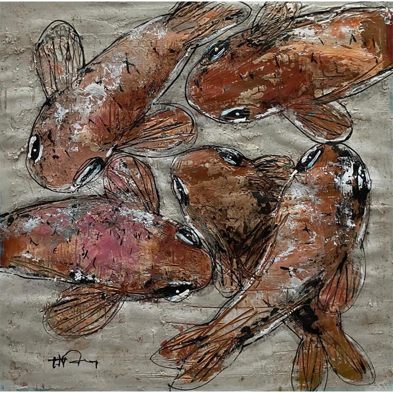 Peinture In the Pond par Maury Hervé | Tableau Art Singulier Animaux