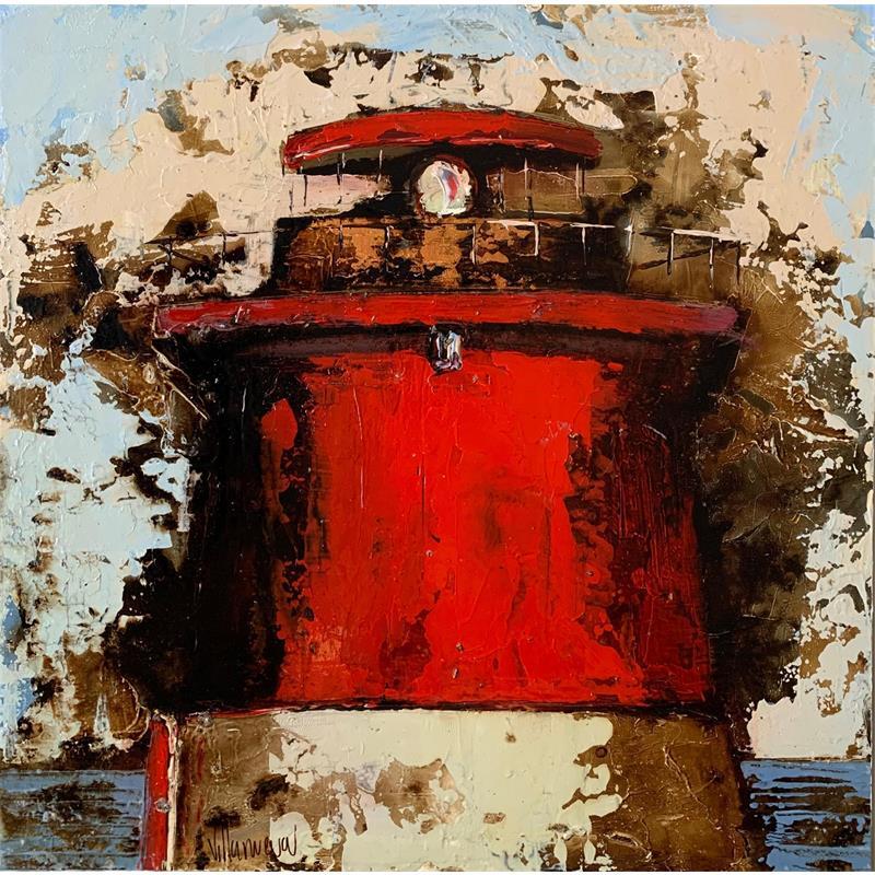 Painting Faro rojo by Villanueva Puigdelliura Natalia | Painting Figurative Oil