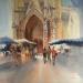 Painting Jour de marché by Seruch Capouillez Isabelle | Painting Figurative Urban Watercolor