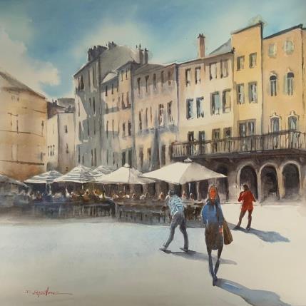 Gemälde Je reviendrai von Seruch Capouillez Isabelle | Gemälde Figurativ Aquarell Urban