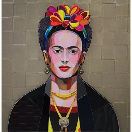 Painting Frida Khalo by Hernandez Abelardo | Painting Subject matter Upcycling, Wood Pop icons