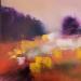 Peinture Paysage Violet Rouge 3 par Chebrou de Lespinats Nadine | Tableau Abstrait Paysages Huile
