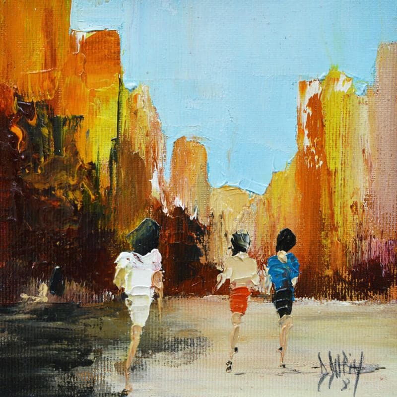 Painting Printanier by Dupin Dominique | Painting Figurative Urban Oil