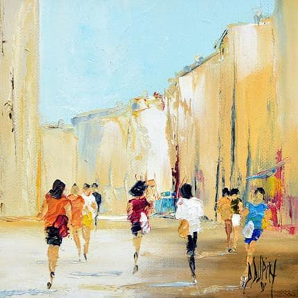 Painting Les gens de la ville by Dupin Dominique | Painting Figurative Oil Urban