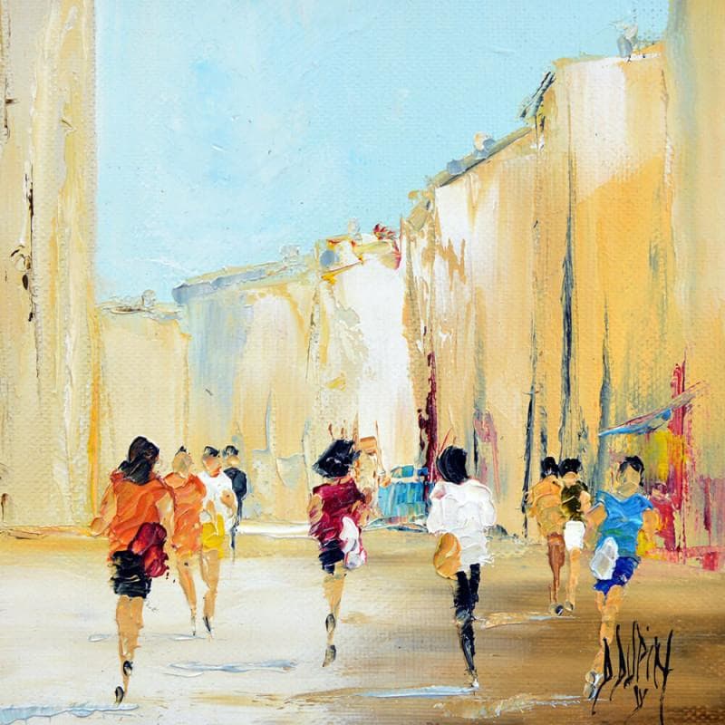 Painting Les gens de la ville by Dupin Dominique | Painting Figurative Urban Oil