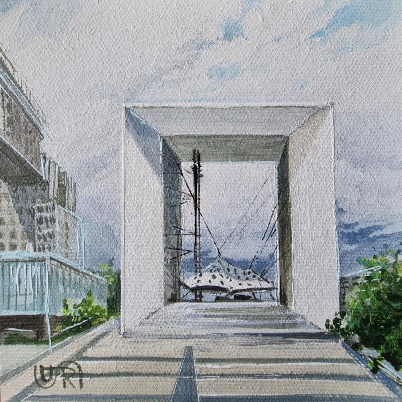 Gemälde The great arch of the Defense von Rasa | Gemälde Naive Kunst Urban Acryl