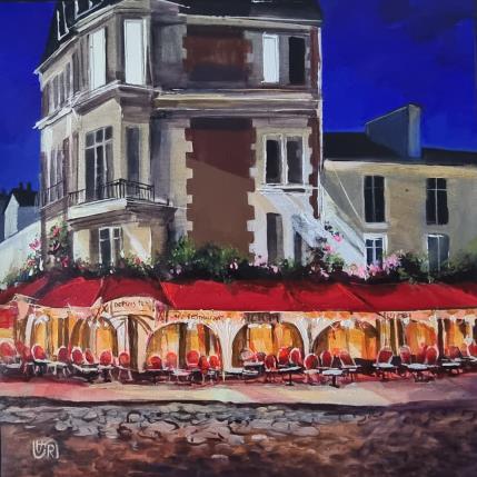Peinture Cabaret de la Boheme. Paris par Rasa | Tableau Art naïf Acrylique Urbain