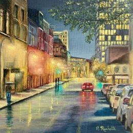 Painting Une soirée ordinaire by Rochette Patrice | Painting Figurative Oil Urban