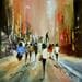 Painting En route vers... by Dupin Dominique | Painting Figurative Urban Oil