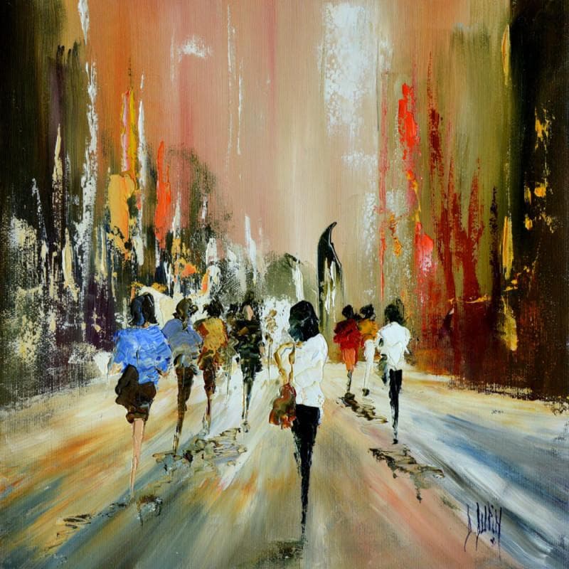 Painting En route vers... by Dupin Dominique | Painting Figurative Urban Oil