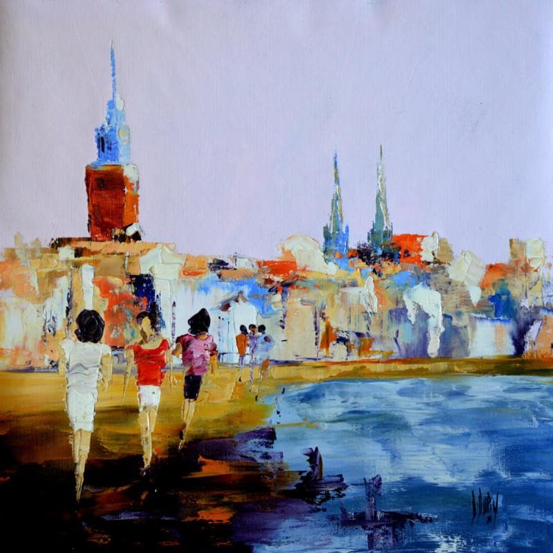 Painting Les clochers by Dupin Dominique | Painting Figurative Life style Oil