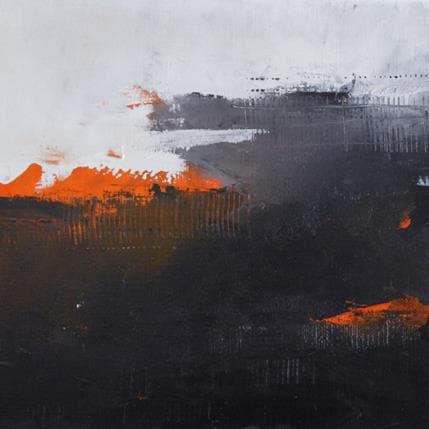 Peinture Elle était seule la campagne était belle par Dumontier Nathalie | Tableau Abstrait Huile minimaliste