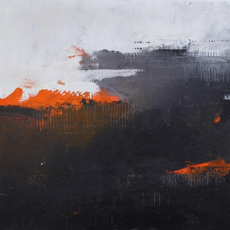 Painting Elle était seule la campagne était belle by Dumontier Nathalie | Painting Abstract Minimalist Oil