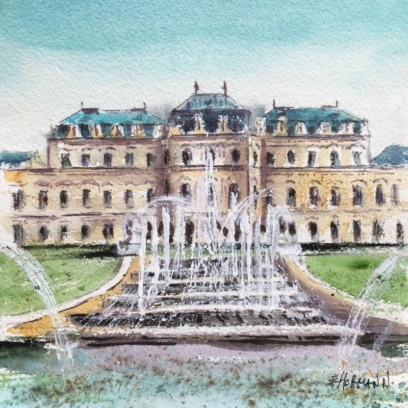 Painting Belvedere by Hoffmann Elisabeth | Painting Figurative Urban Watercolor