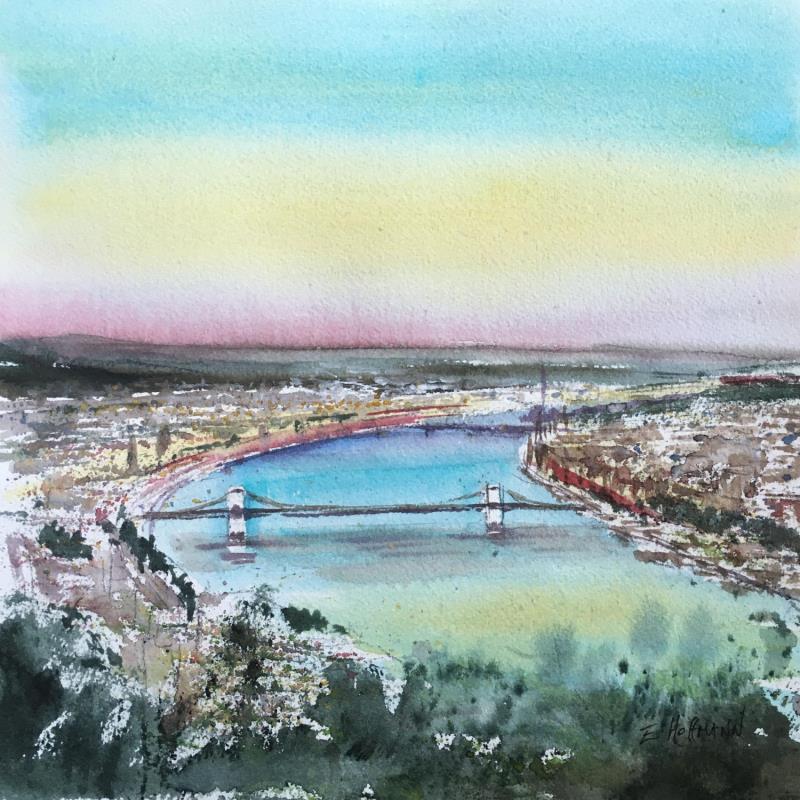 Pintura Donau 1 por Hoffmann Elisabeth | Pintura Figurativo Urbano Acuarela