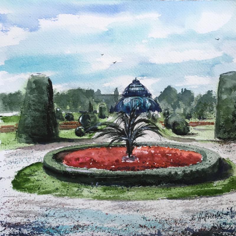 Gemälde Garten von Hoffmann Elisabeth | Gemälde Figurativ Urban Aquarell